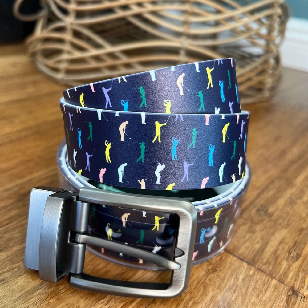 C4 Golf print adjustable belt & buckle NEW With Tags waterproof made in USA